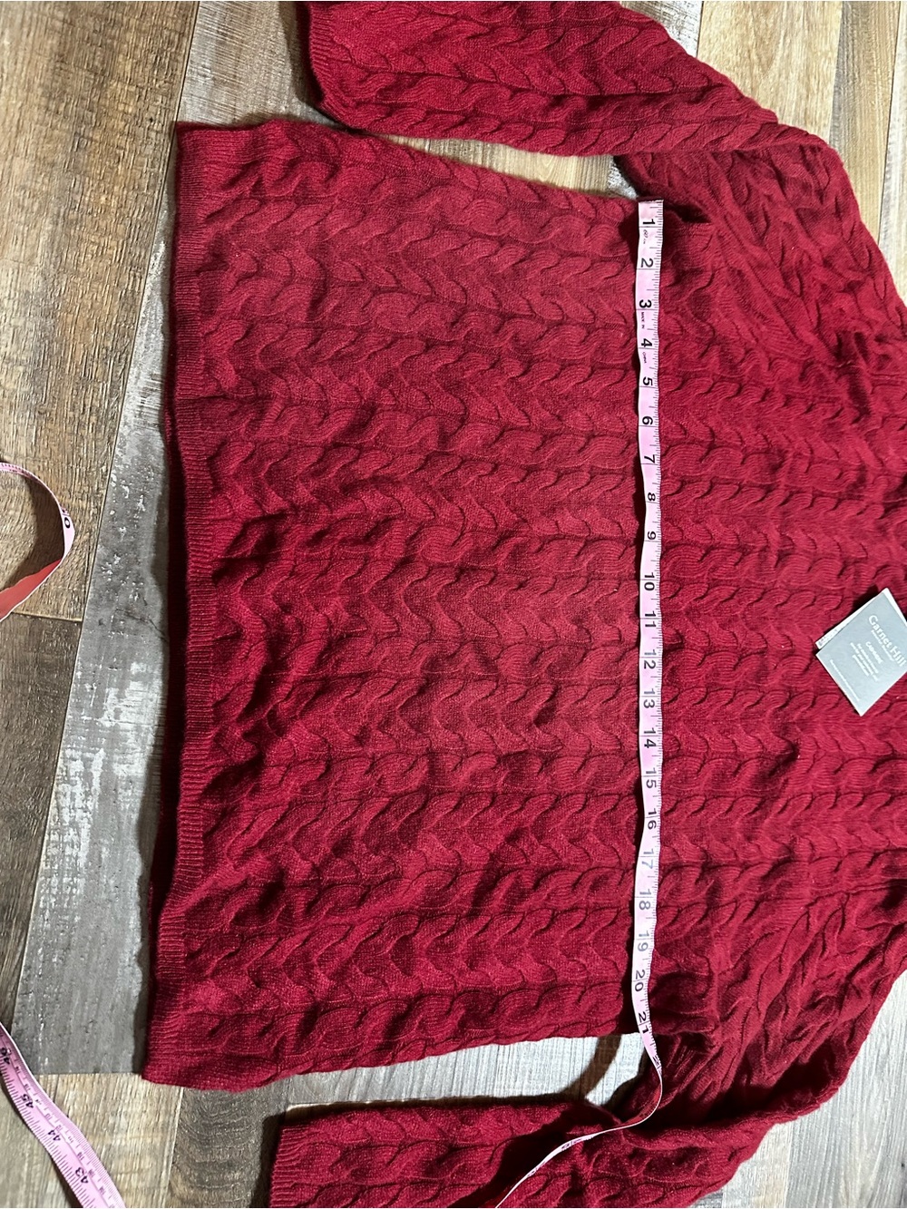Garnet Hill Red Cable Turtleneck Sweater - Picture 3 of 5
